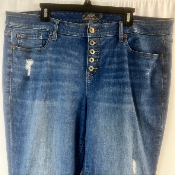 Torrid Mid Rise Flare Vintage Stretch boot cut women jeans Size: 18 R Blue denim - Picture 3 of 11